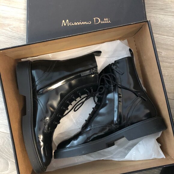 Massimo Dutti lace-up ankle boot with a zipper in size 8 - Picture 1 of 5